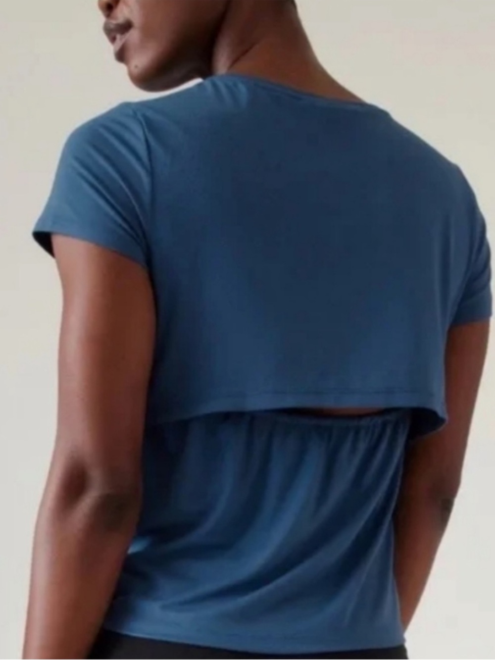 Athleta Blue Air Out Cinch Tee